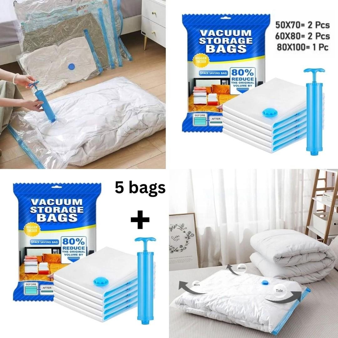 طقم 5 اكياس تخزين مع منفاخ