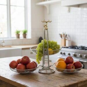 سلة فواكة معدنية فاخره