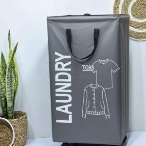 سلة غسيل قماشية قابلة للطي.