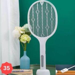 صاعق حشرات كهربائي محمول على شكل مضرب